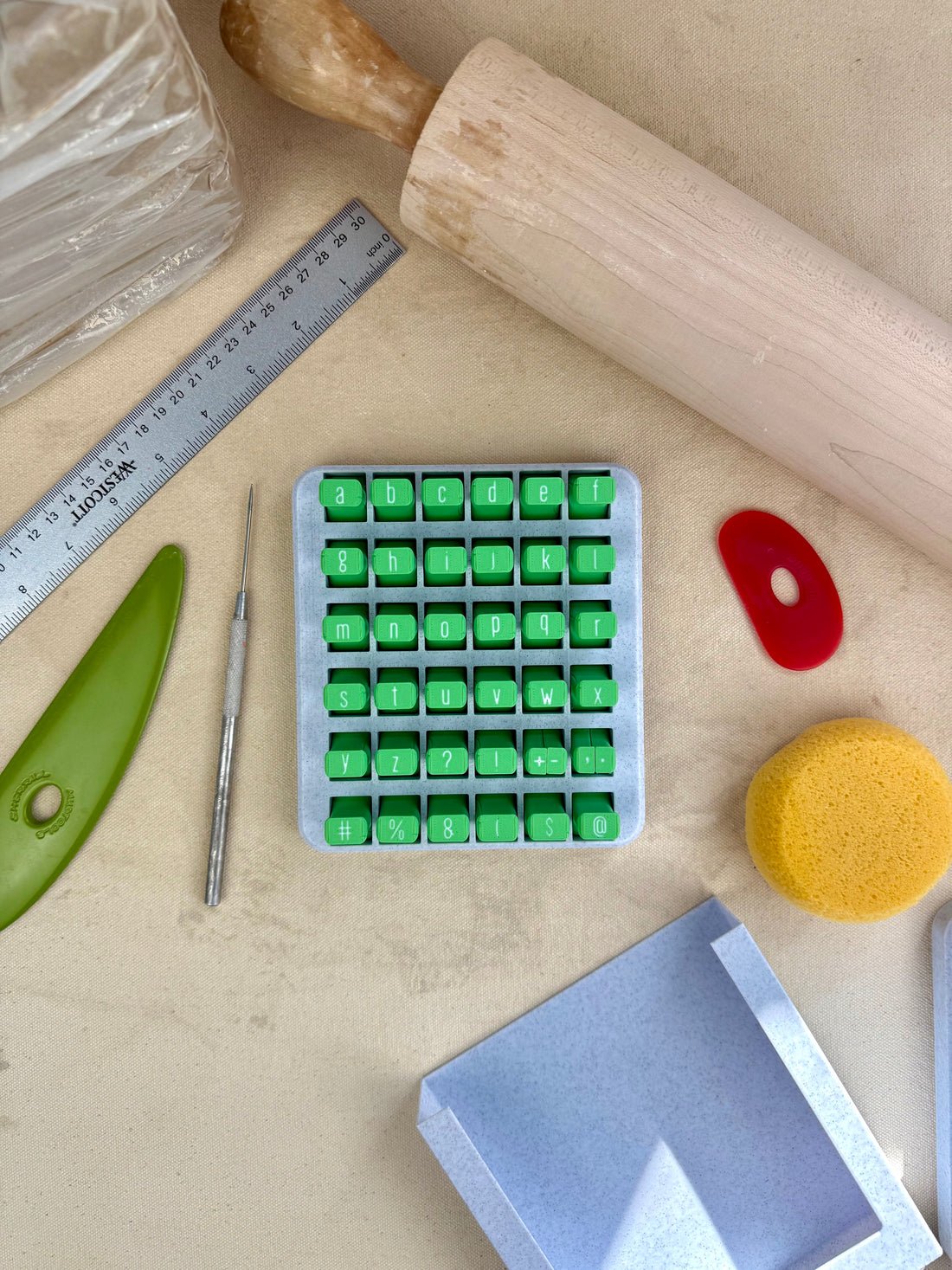 š„LAST DAY 49% OFF-Uppercase and Lowercase Alphabet & Number Clay Stamp Sets